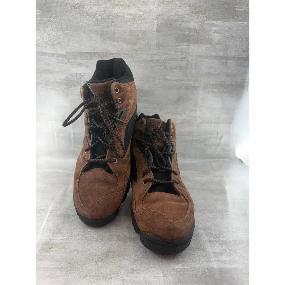 Reebok Men Brown Suede Mid Top Hiking Boots RA 411 KRI Steel Shank Size 8.5